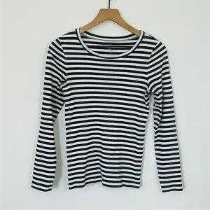 Crew Tops Jcrew Perfect Fit Cotton Yarns White Blue